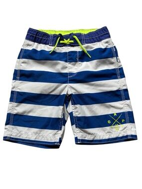 GAP Kids Boys' Blue & White Striped Swim Trunks Size Small 6-7